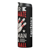 Oud Man met een bowlingbal Thermosbeker (Geroteerd rechts)