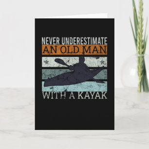 Oud Man met een Kayak Kayakkadelpeddel Kaart