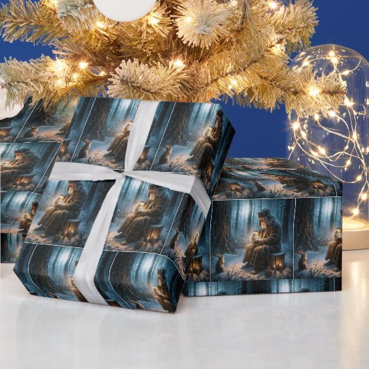 Oud Man met een konijn Cadeaupapier (Feestdagen)