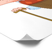 Oud Man met een suikerriet Poster (Hoek)