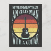 Oud man met gitaar Funny Guitarist Musicus Briefkaart (Voorkant)