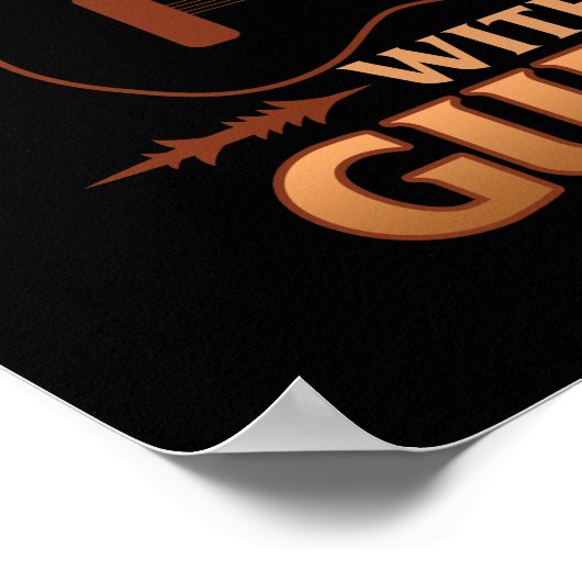 Oud Man met Guitar Music Player Musician Guitaris Poster (Hoek)