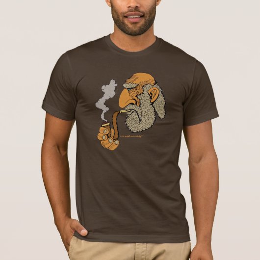 Oud man met oke T-shirt voor grafisch ontwerp in d (Voorkant)
