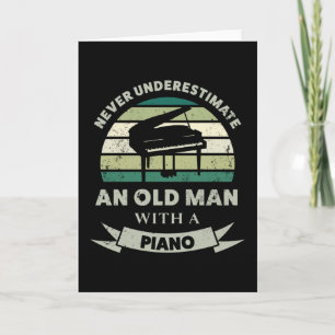 Oud Man met piano Funny Pianist pa Kaart