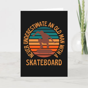 Oud Man met skateboard Kaart
