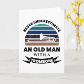 Oud Man met Trombone Funny Gift Dad Kaart (Gele Bloem)