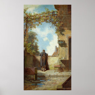 Oud Man op de Terrace Poster