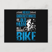 Oud Man op een grindbike Briefkaart (Voorkant)