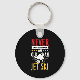 Oud Man op een Jet Ski Sleutelhanger