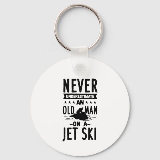 Oud Man op een Jet Ski Sleutelhanger (Voorkant)