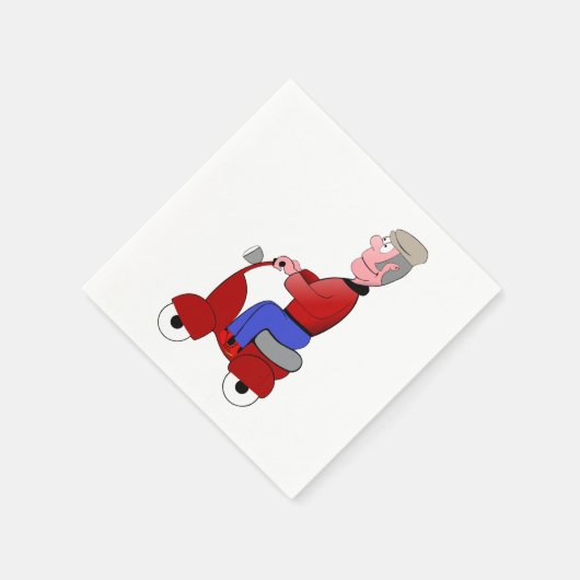 Oud Man op een scooter papieren servetten (Hoek)