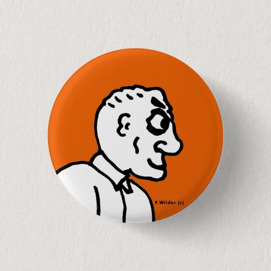 Oud Man op oranje veld Ronde Button 3,2 Cm (Voorkant)