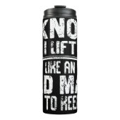 Oud Man probeert bij te blijven Thermosbeker (Voorkant)