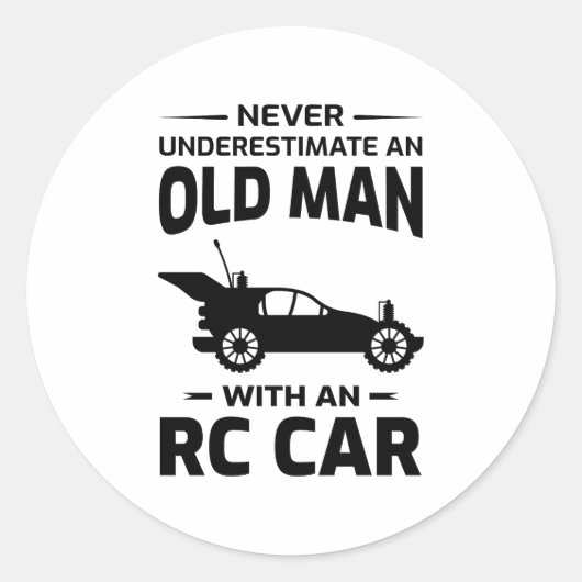 Oud Man RC model auto offroad reace mud Racing Ronde Sticker (Voorkant)