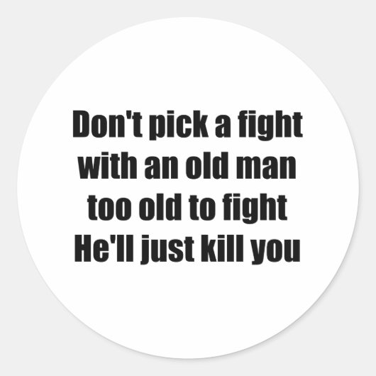 Oud Man Ronde Sticker (Voorkant)