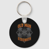 Oud Man Sterkte Spier Gym Training Bodybuilding Sleutelhanger (Voorkant)