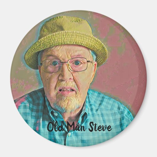 Oud Man Steve fan magnet Magneet (Voorkant)