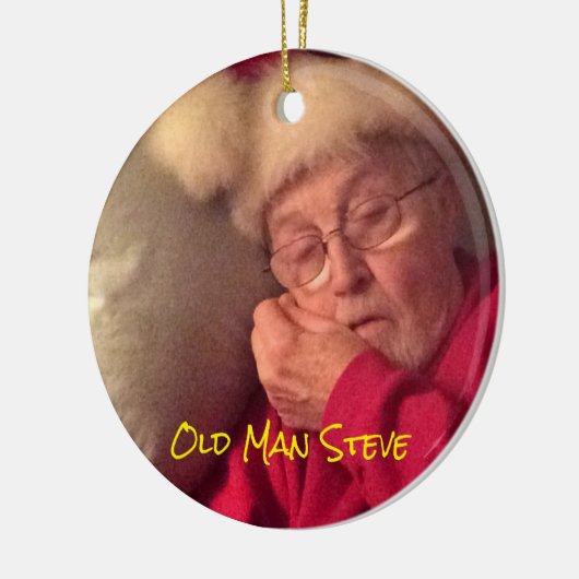 Oud Man Steve Kerstversiering Keramisch Ornament (Links)