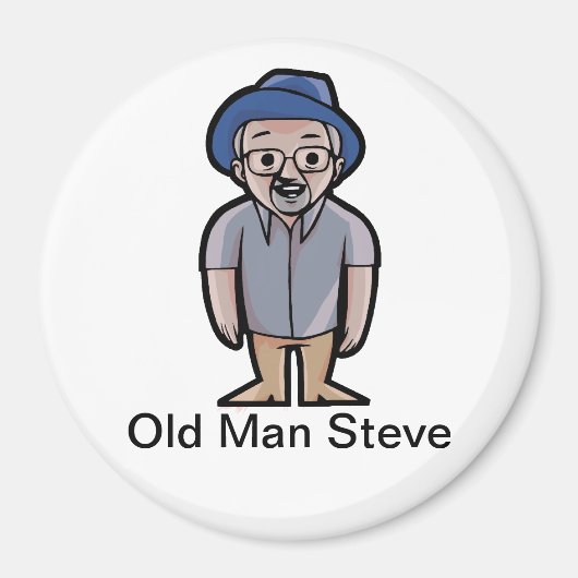 Oud Man Steve Magnet Magneet (Voorkant)