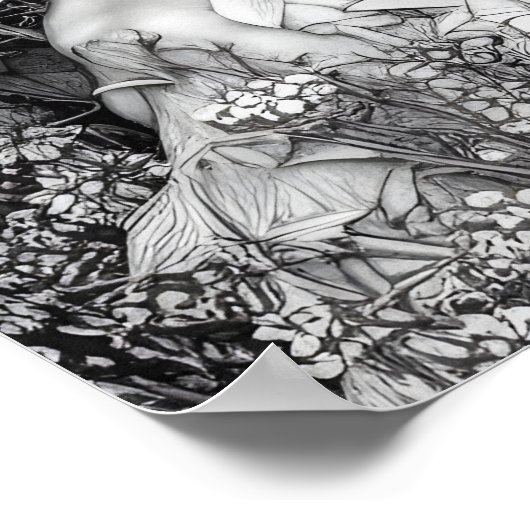 Oud Man van Planten en bloemen digitale kunst Poster (Hoek)