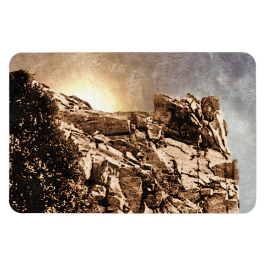 oud Man van The Mountain New Hampshire Magneet (Horizontaal)