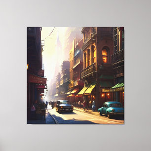 Oud Manhattan Landschap Twee Canvas Afdruk