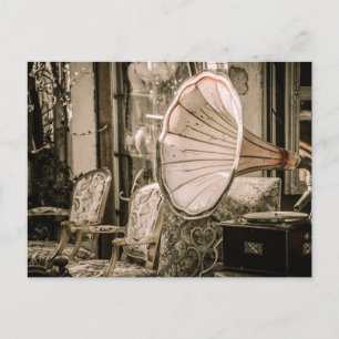  oud meubilair en grammofon briefkaart