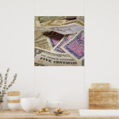 Oud militair geld poster (Keuken)