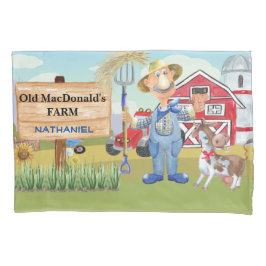 Oud monogram van het Boerderij MacDonald's E-I-E-I Kussensloop