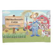 Oud monogram van het Boerderij MacDonald's E-I-E-I Kussensloop (Voorkant-Rechts)
