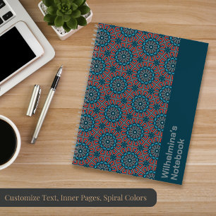 Oud Mozaïek Geometrisch Bloemenpatroon Notitieboek