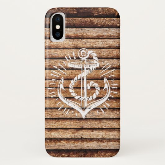Oud Nautisch Ankerhout Case-Mate iPhone Case (Achterkant)