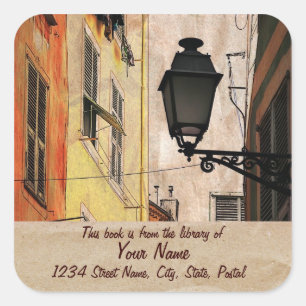 Oud Nice bibliotheek sticker bord