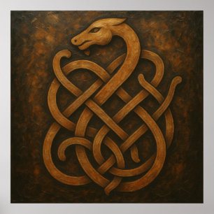 Oud Noors Serpentknoop Symbool Poster