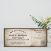 Oud ontwerp voor typografie van een toegangskaart  kaart (Staand voorkant)