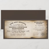 Oud ontwerp voor typografie van een toegangskaart  kaart (Voorkant / Achterkant)