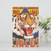 Oud origineel  tijgercircus poster 1900 briefpapier (Staand voorkant)