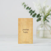  oud papier distressed script minimalistische top visitekaartje (Staand voorkant)