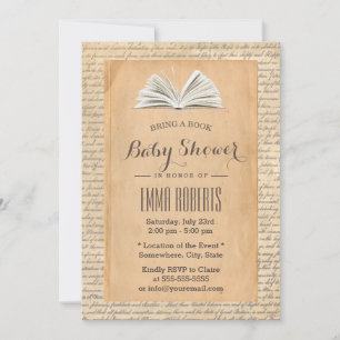  oud papier Een Baby shower voor boekaanvraag Kaart