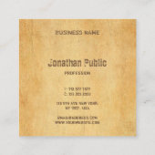 , oud papier, elegant, met vervormd script vierkante visitekaartje (Achterkant)