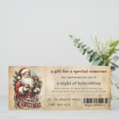 oud papier grunge kerstcadeau coupon feestdagenkaart (Staand voorkant)