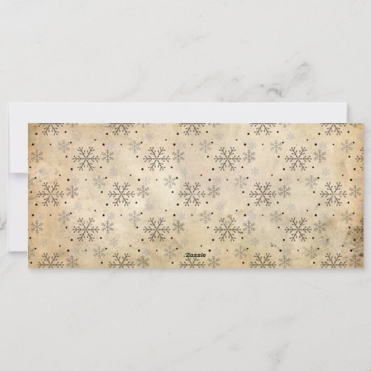 oud papier grunge kerstcadeau coupon feestdagenkaart (Achterkant)