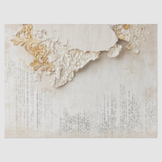 Oud papier met gescheurde randen gouden folie geba