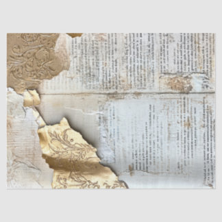 Oud papier met gescheurde randen gouden folie geba