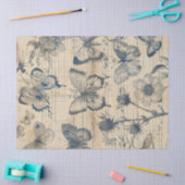 Oud papier met monochrome inktvlinders rozen (Craft)