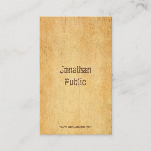 oud papier noodlijdend script professional visitekaartje (Voorkant)
