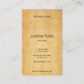  oud papier noodlijdend script tekst elegant visitekaartje (Achterkant)