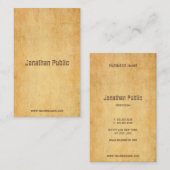  oud papier noodlijdend script tekst elegant visitekaartje (Voorkant / Achterkant)