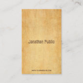  oud papier noodlijdend script tekst elegant visitekaartje (Voorkant)