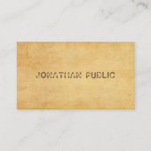 oud papier noodlijdend script tekst luxe visitekaartje (Voorkant)